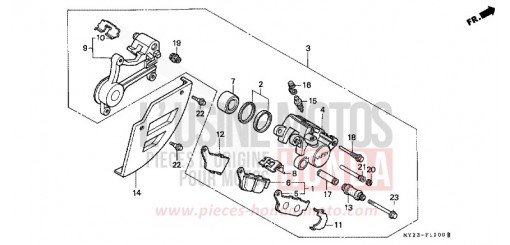 REAR BRAKE CALIPER NX650N de 1992